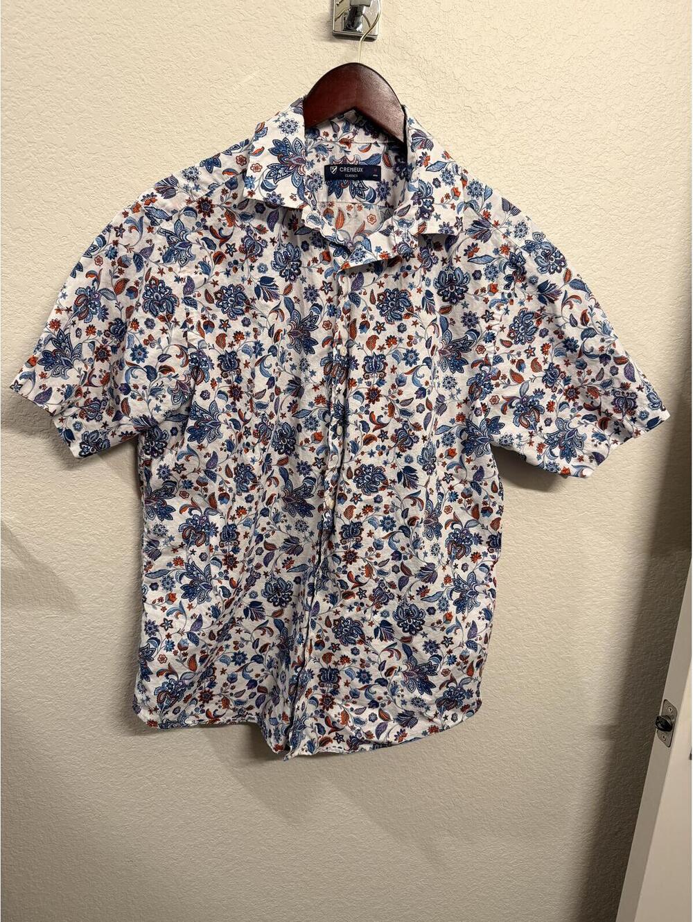 Cremieux Classics Men’s M Floral Paisley Button Up Shirt Short Sleeve